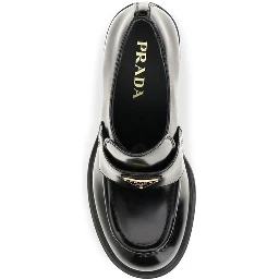 Black Calf Leather Bos Taurus Platform Loafers