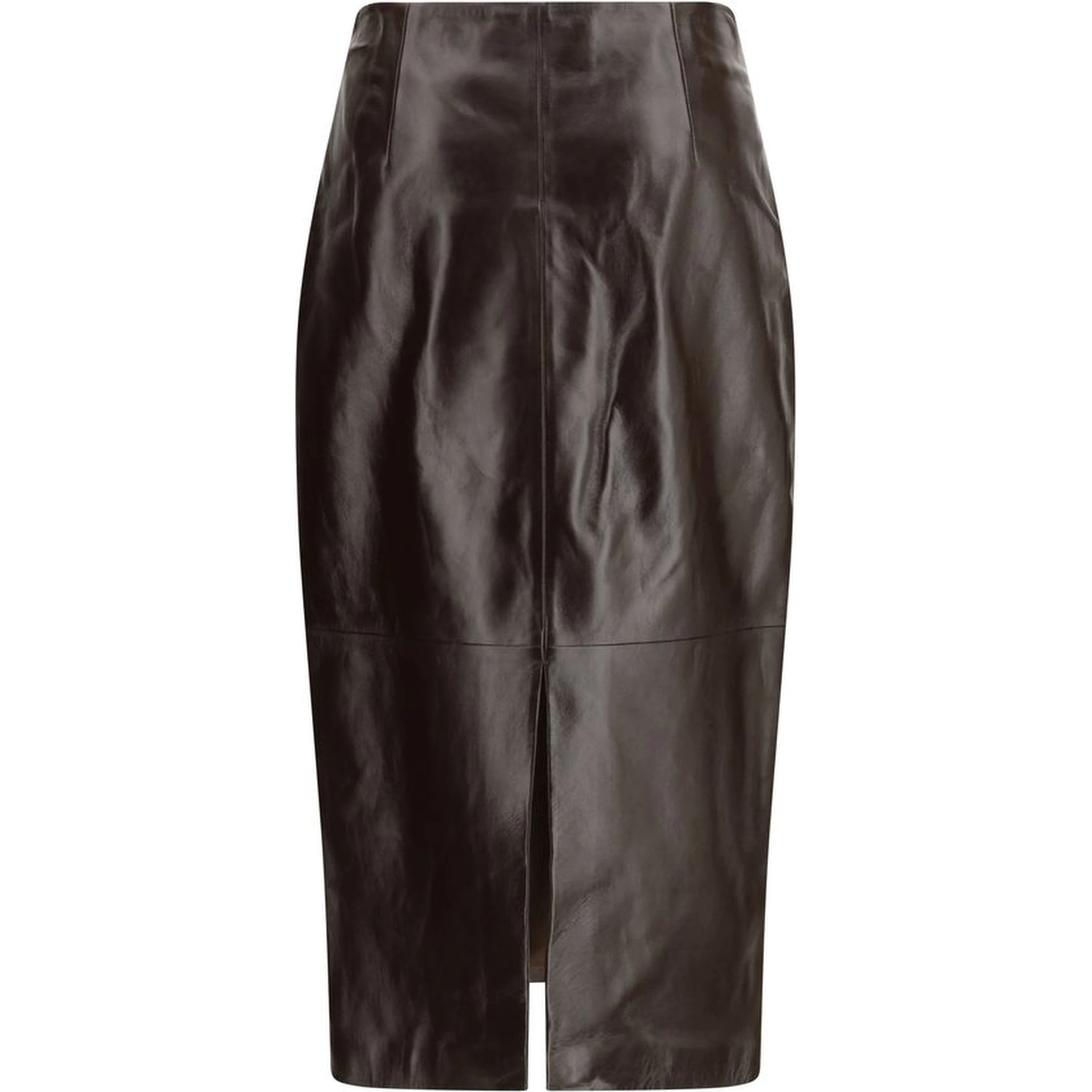 Brown Leather Long Skirt