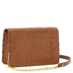 Brown Polyester Clutch Bag