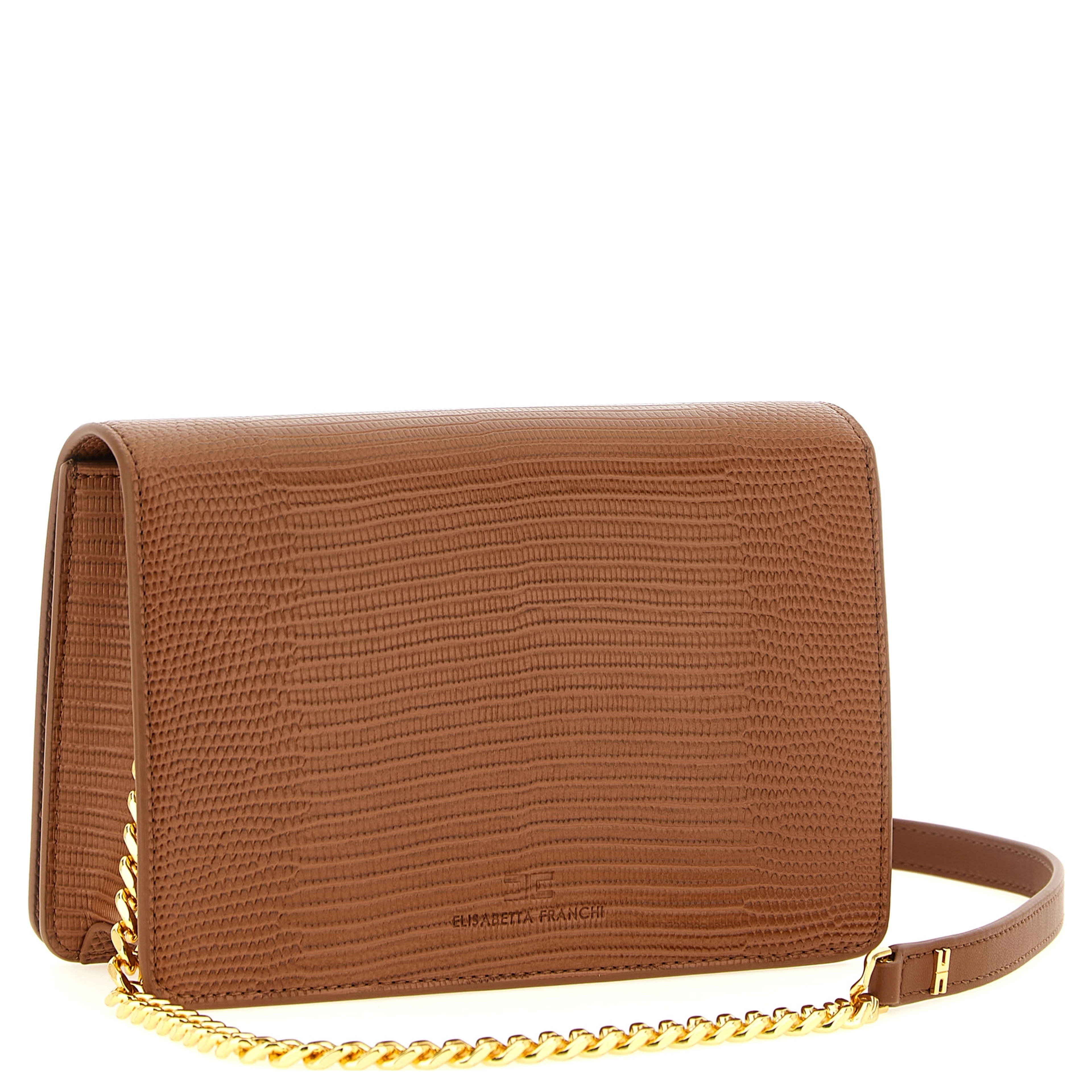 Brown Polyester Clutch Bag