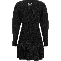 Black Viscose Short Dress