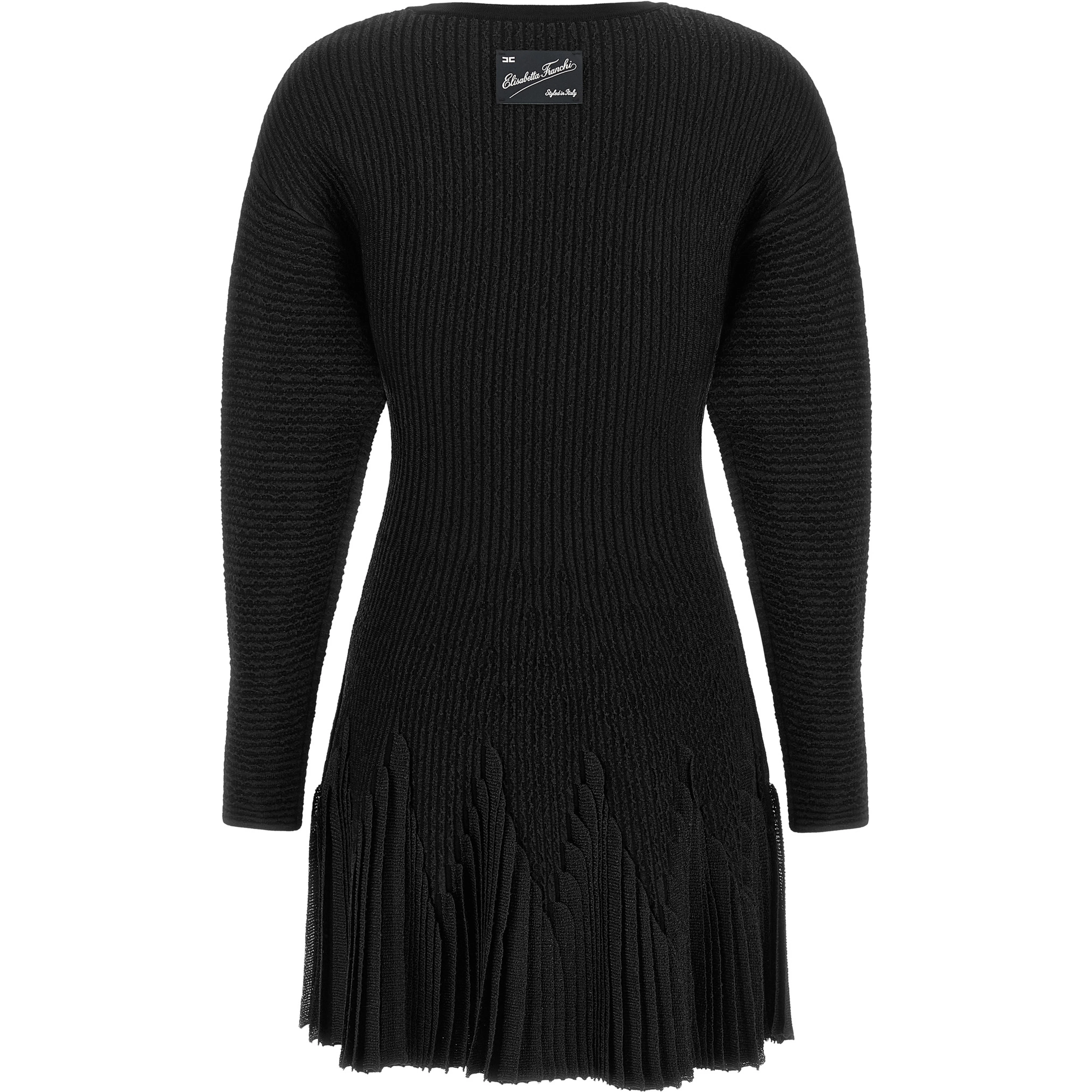 Black Viscose Short Dress