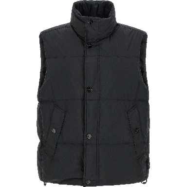 Blue Polyamide Sleeveless Jacket