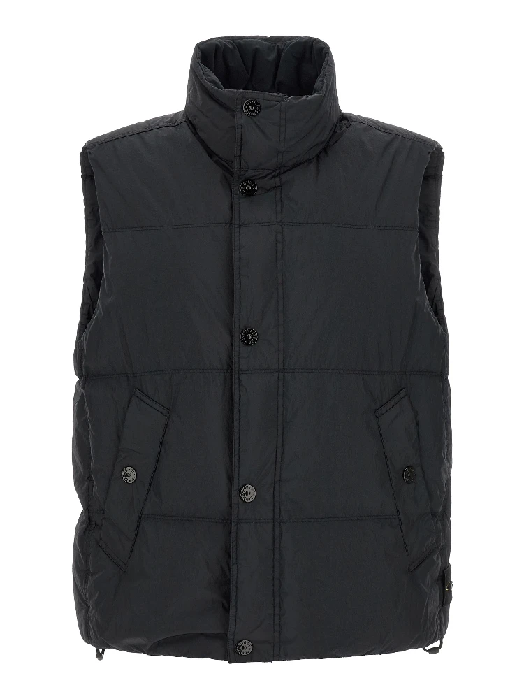 Blue Polyamide Sleeveless Jacket
