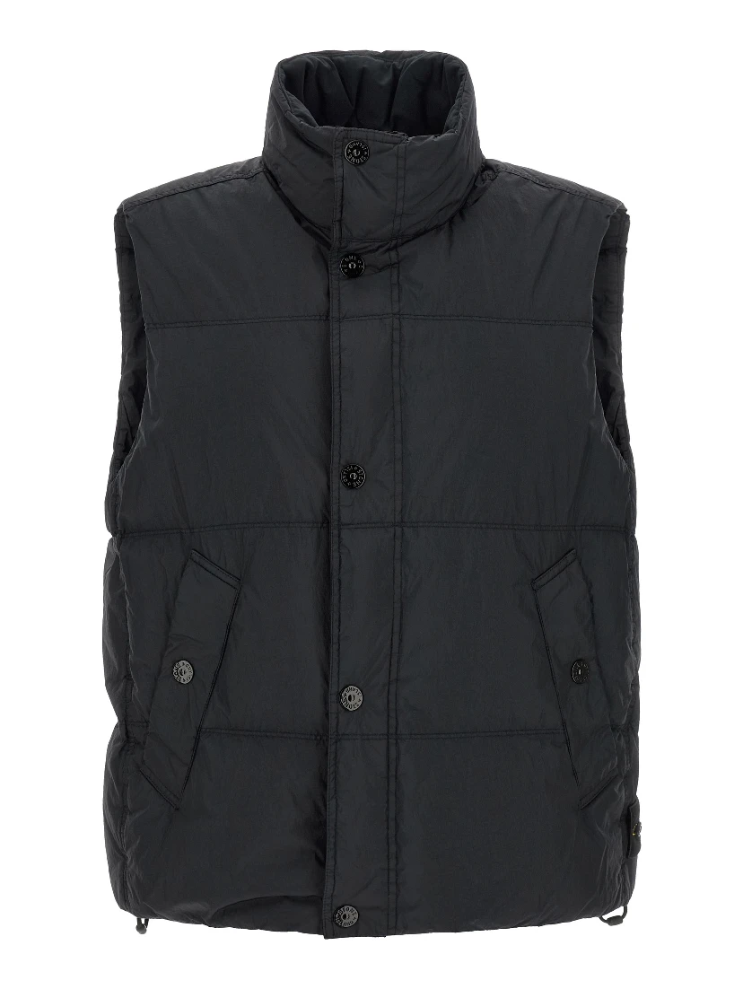 Blue Polyamide Sleeveless Jacket
