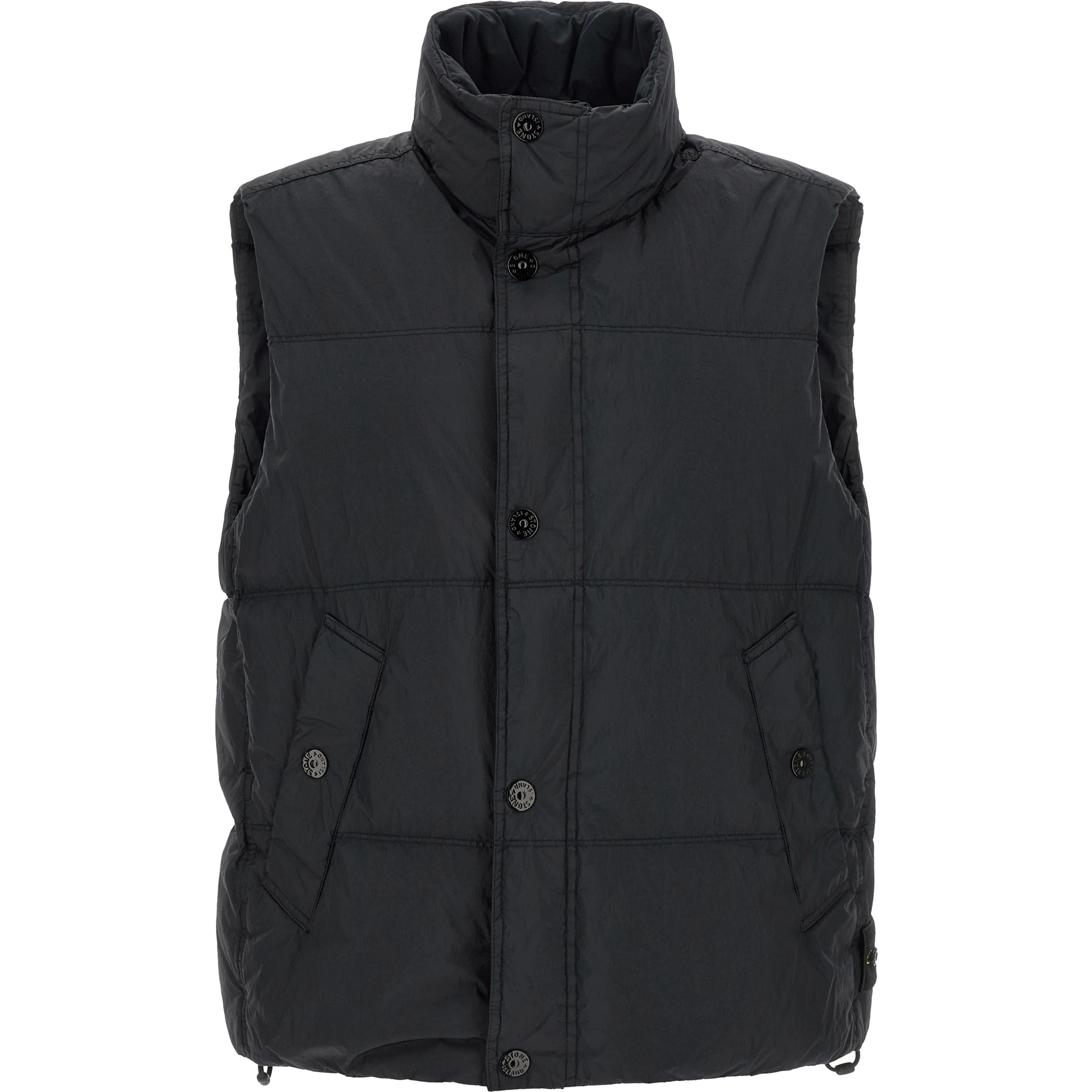 Blue Polyamide Sleeveless Jacket
