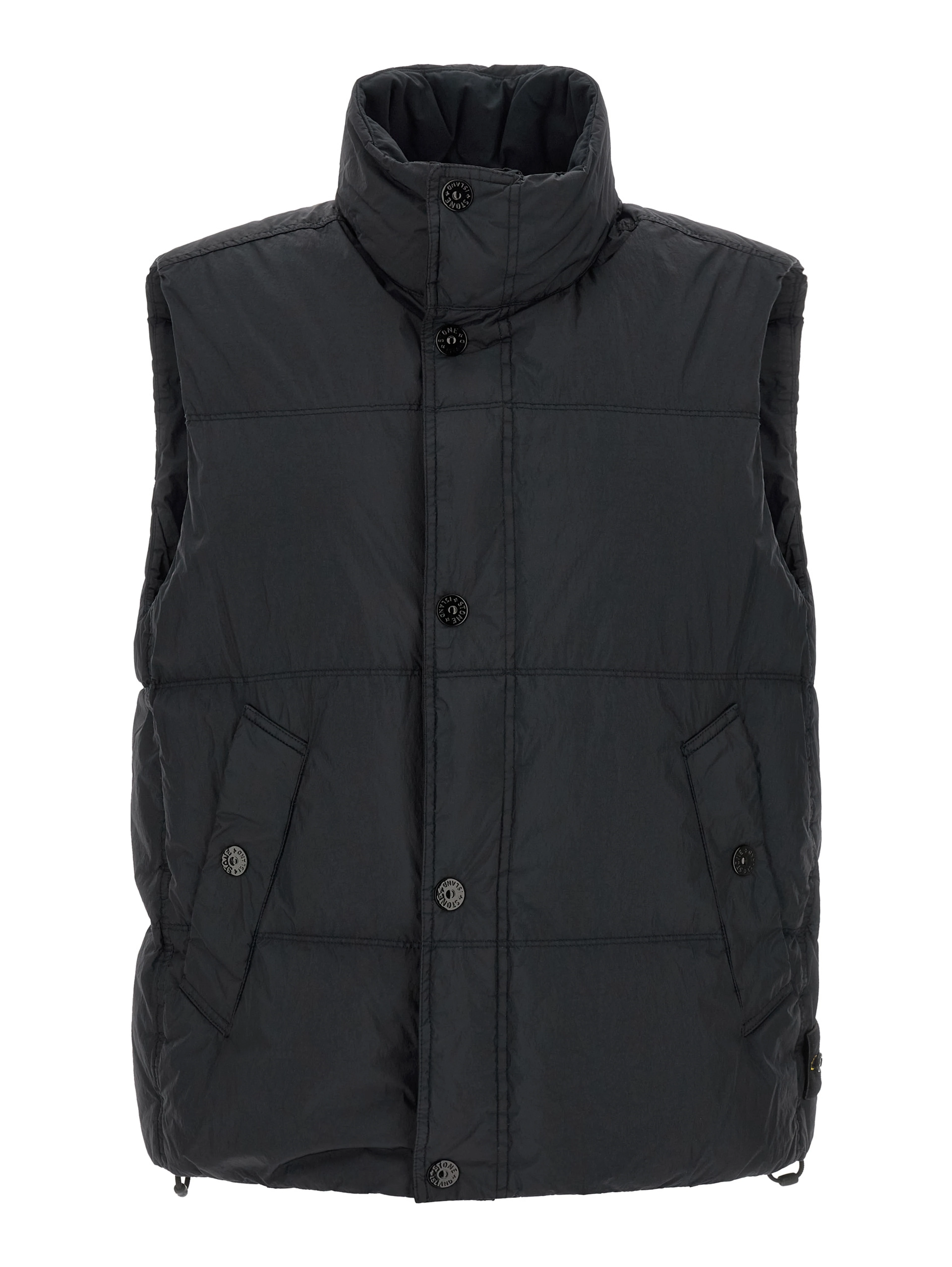 Blue Polyamide Sleeveless Jacket