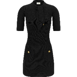 Black Viscose Short Dress