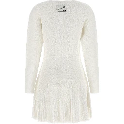 White Viscose Short Dress