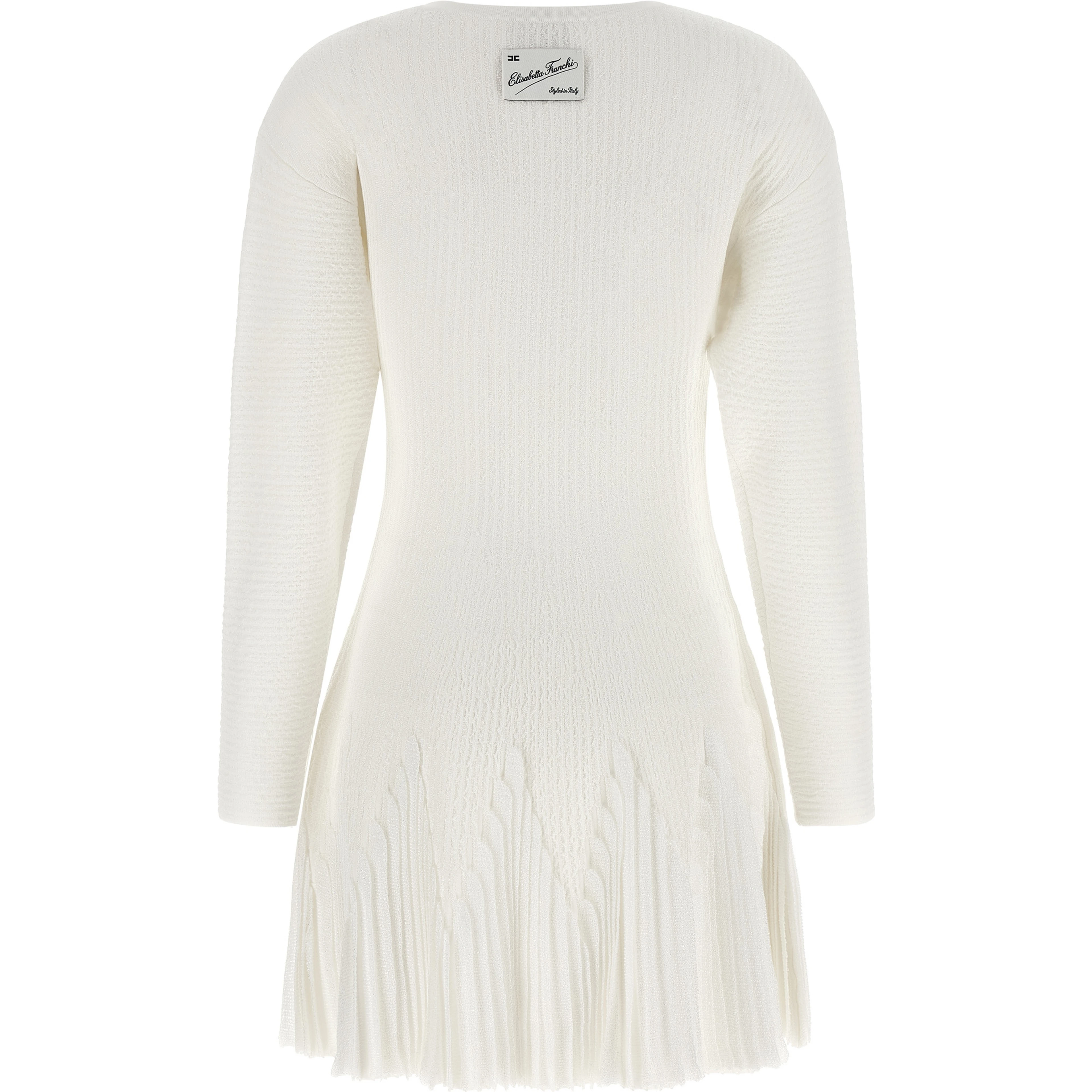 White Viscose Short Dress