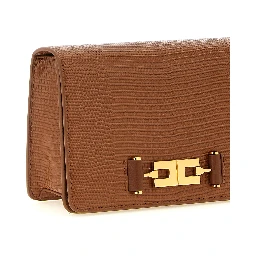 Brown Polyester Clutch Bag