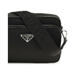 Black Recycled Polyamide Shoulder Bag