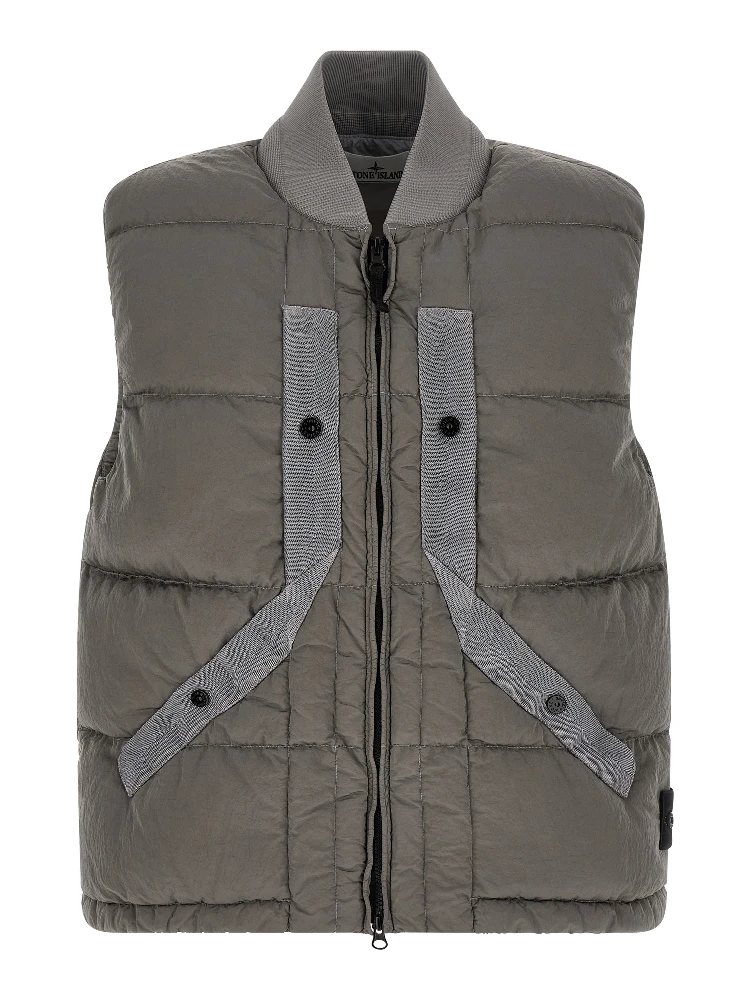 Gray Polyamide Sleeveless Jacket