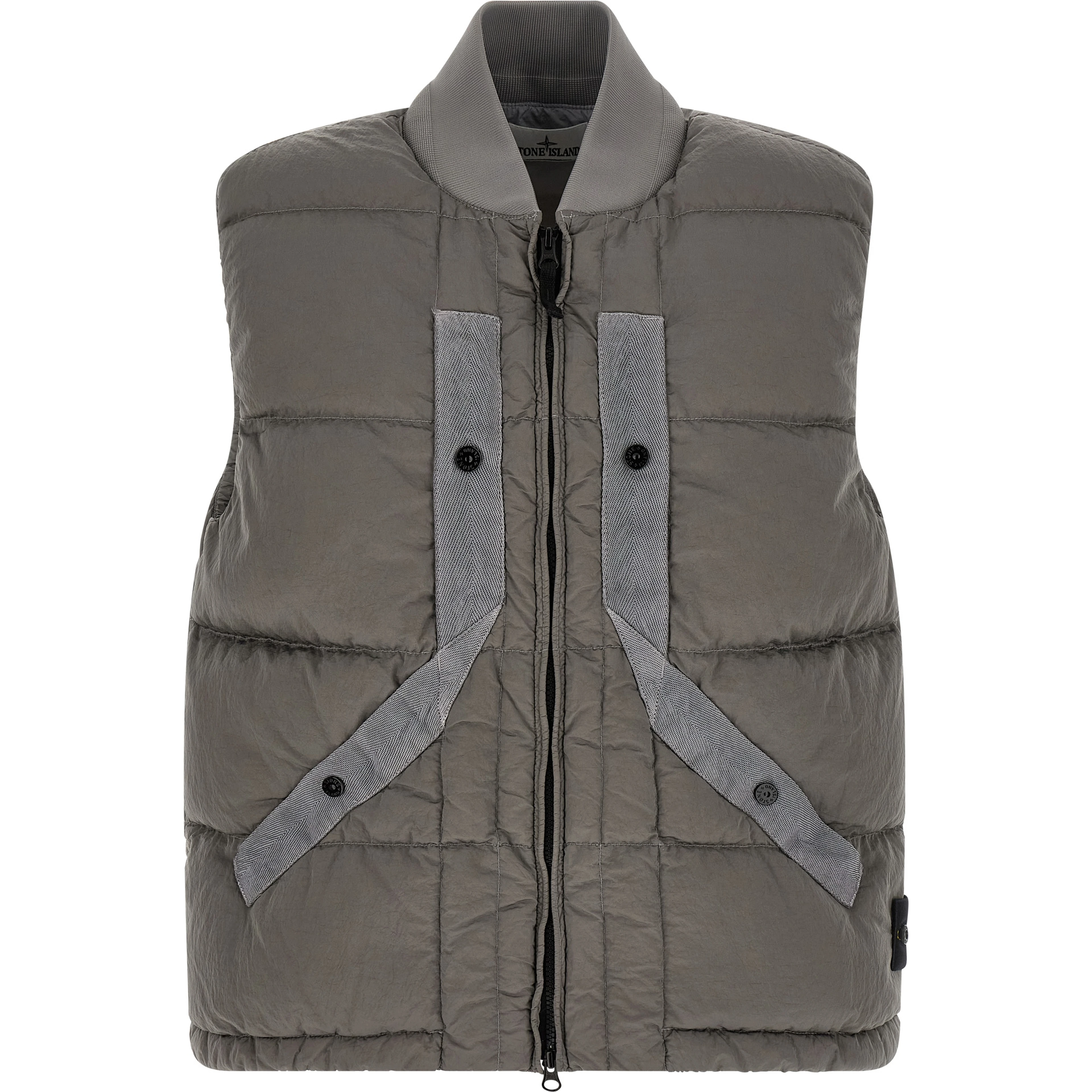 Gray Polyamide Sleeveless Jacket