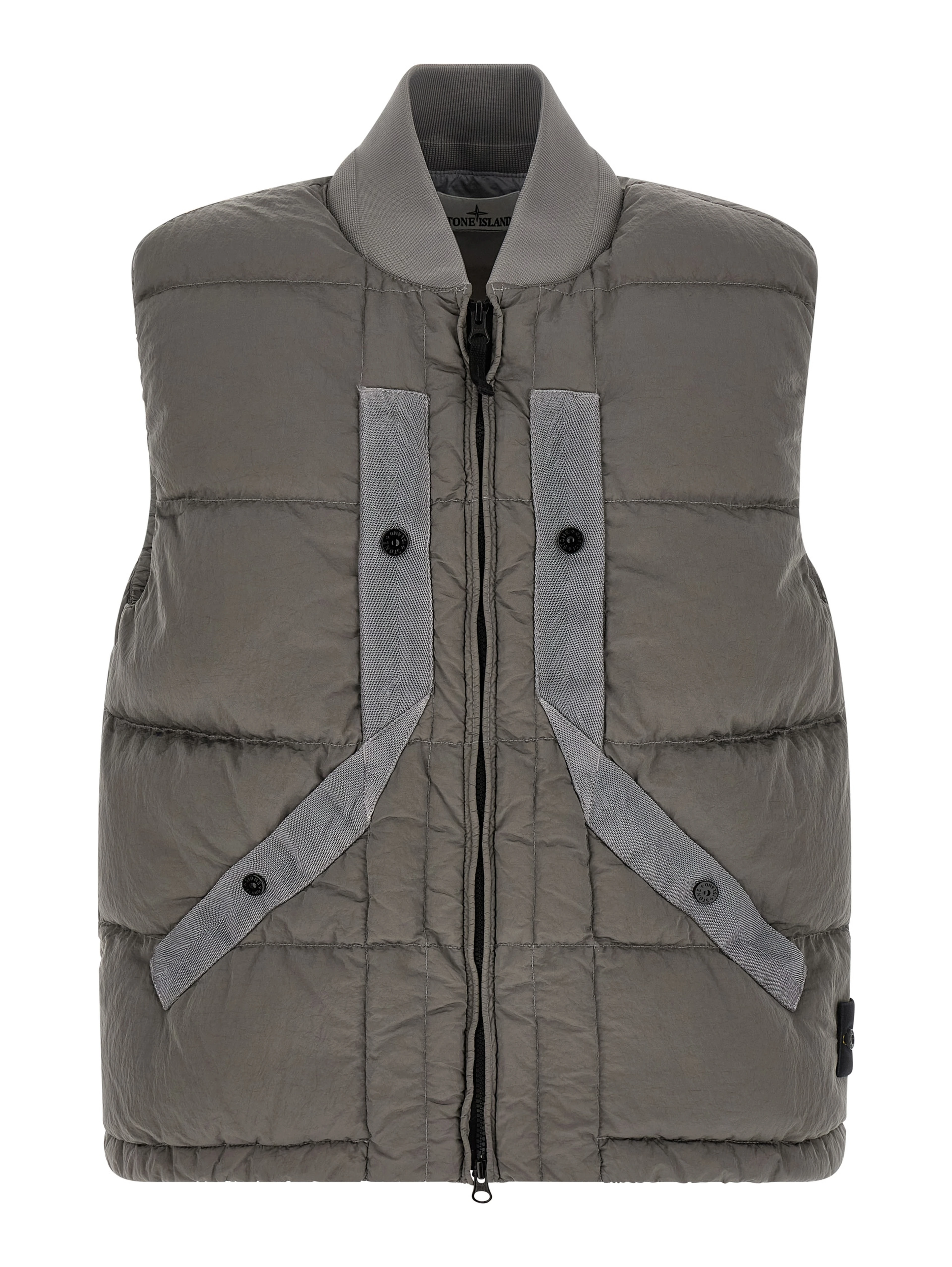 Gray Polyamide Sleeveless Jacket