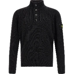 Black Virgin Wool Cardigan