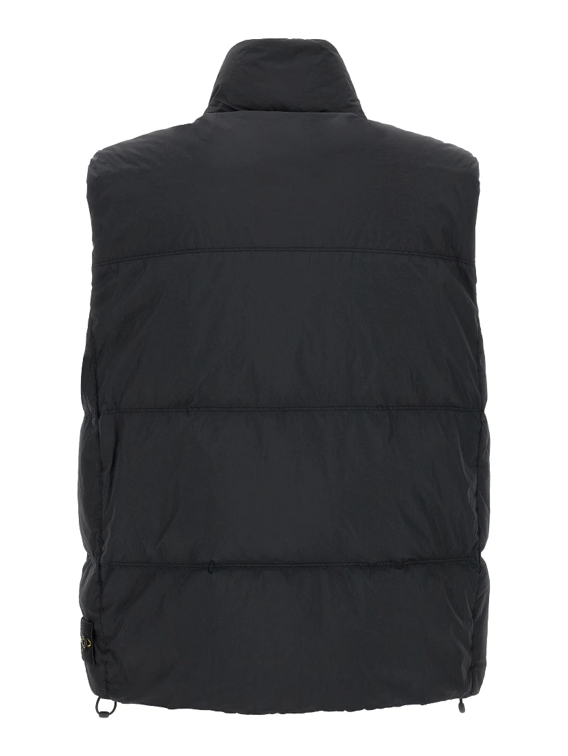 Blue Polyamide Sleeveless Jacket