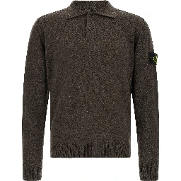 Brown Virgin Wool Polo Shirt