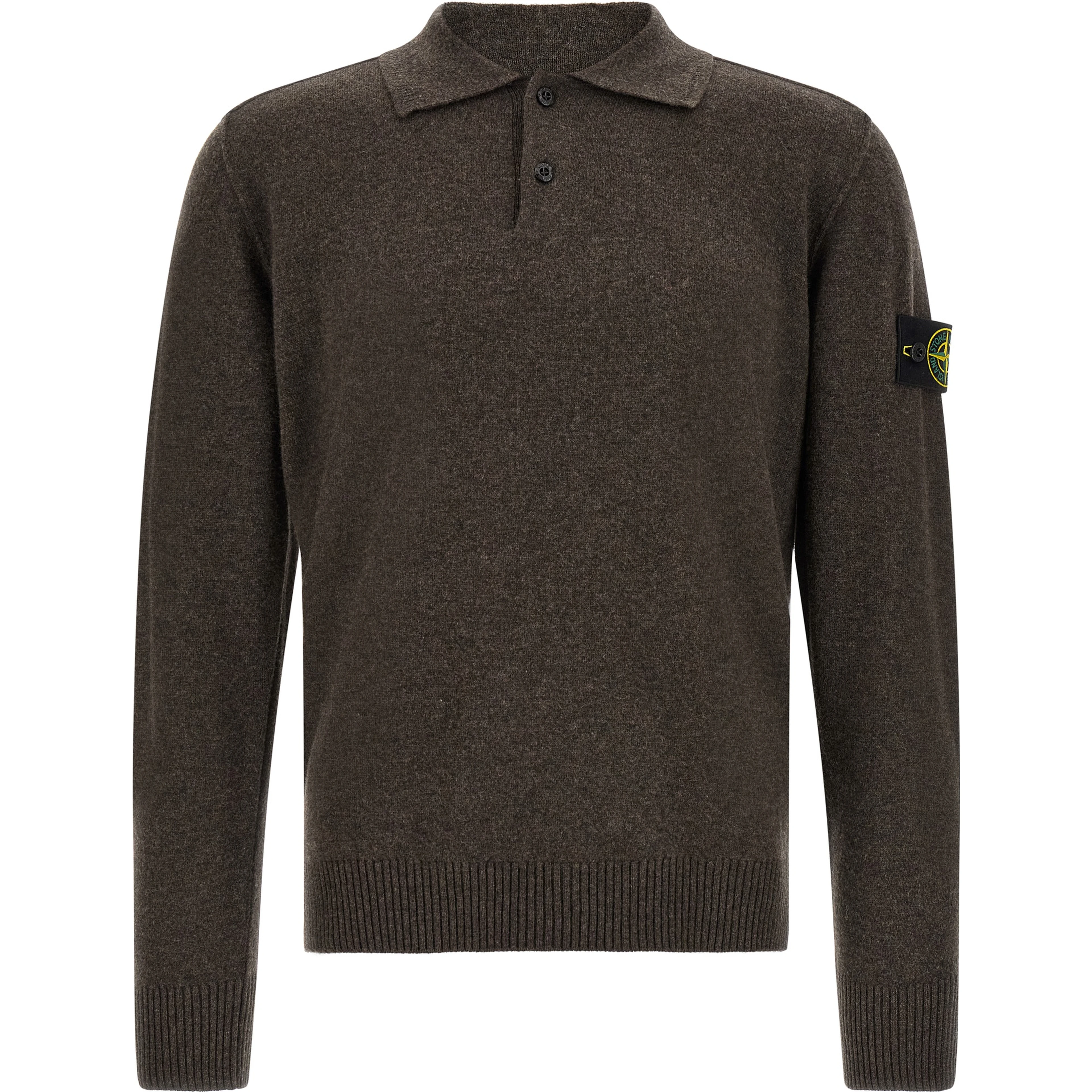 Brown Virgin Wool Polo Shirt