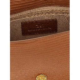 Brown Polyester Clutch Bag