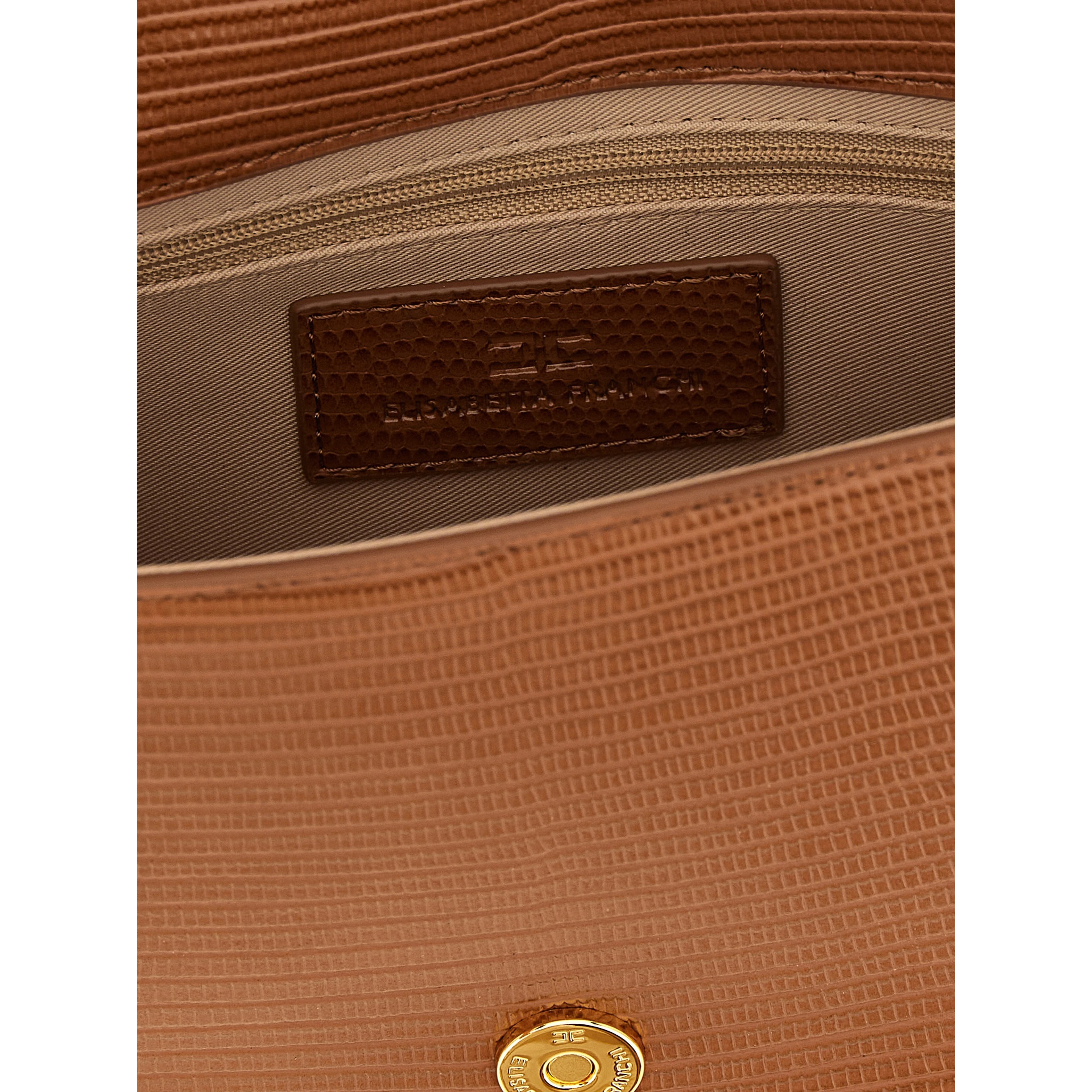 Brown Polyester Clutch Bag