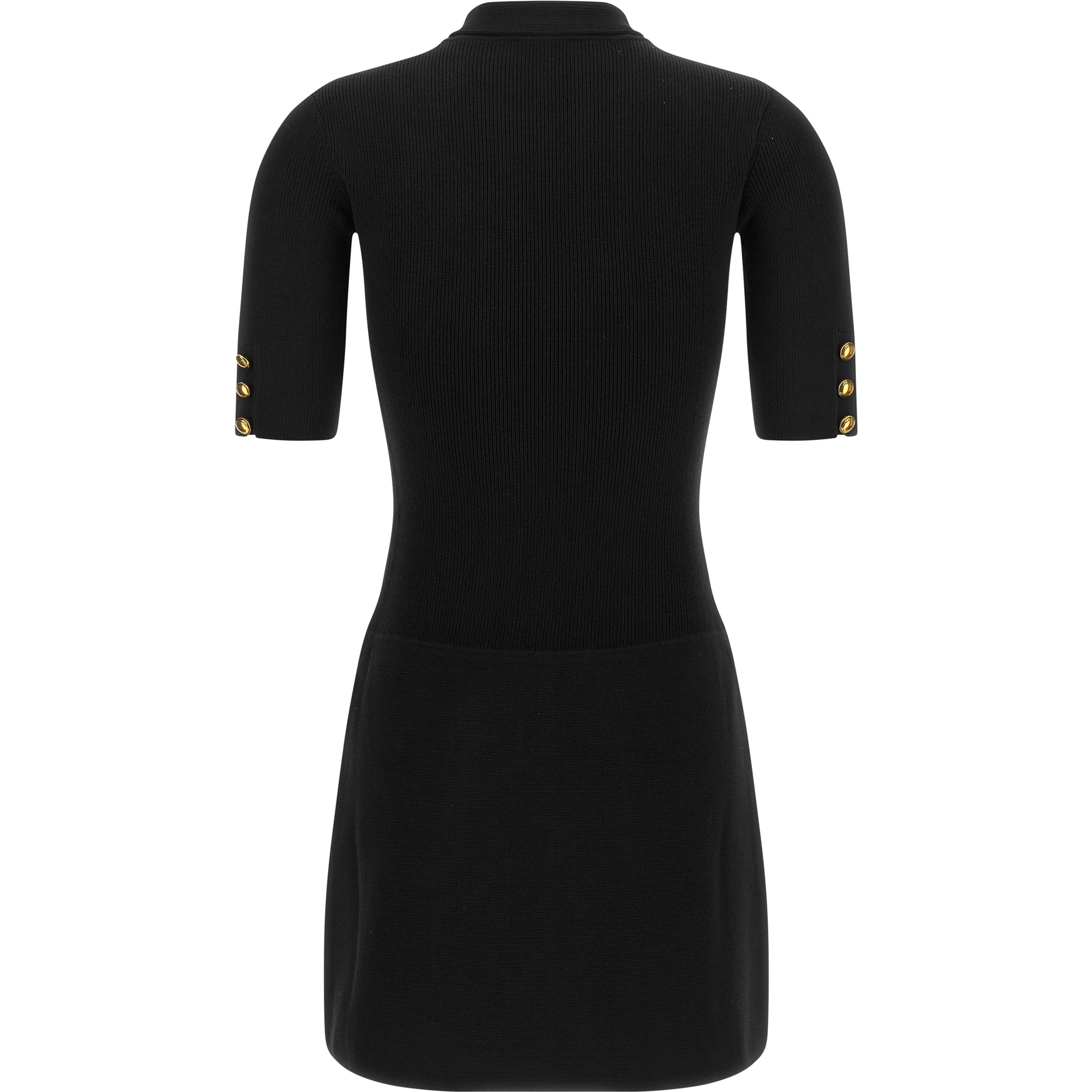 Black Viscose Short Dress