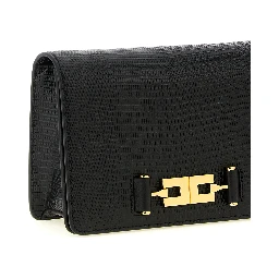 Black Polyester Clutch Bag