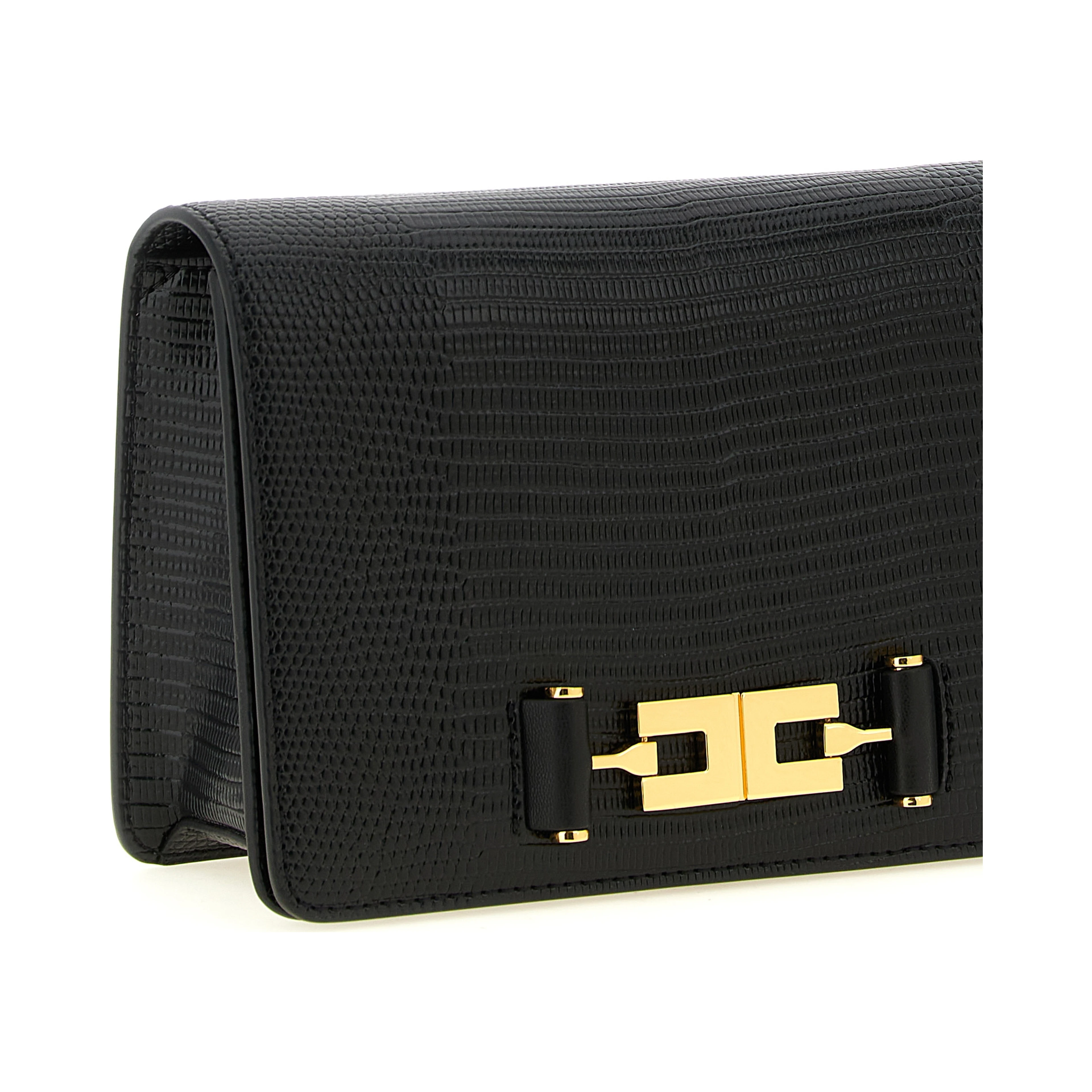 Black Polyester Clutch Bag