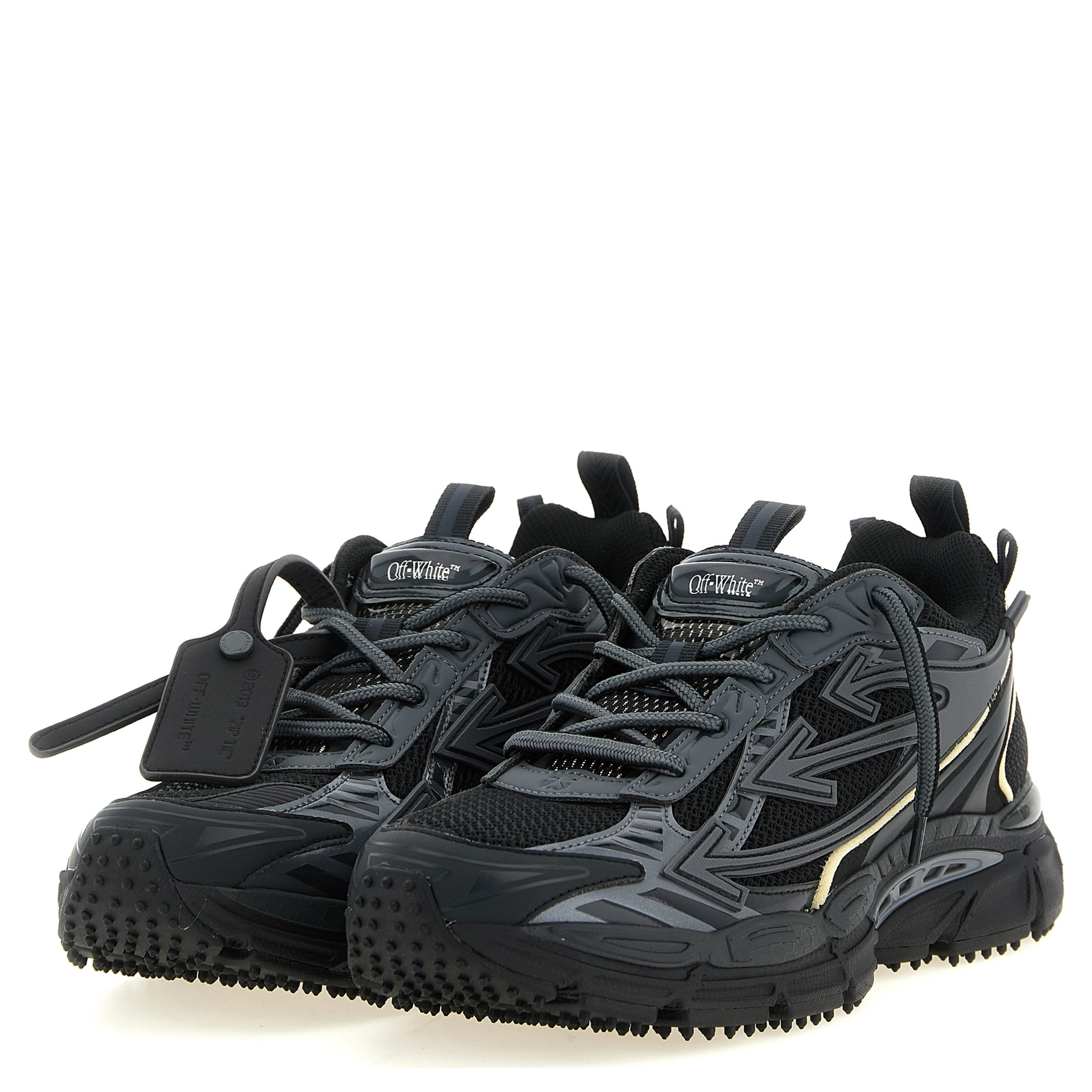 Black Polyethylene Athletic Sneakers
