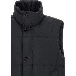 Blue Polyamide Sleeveless Jacket
