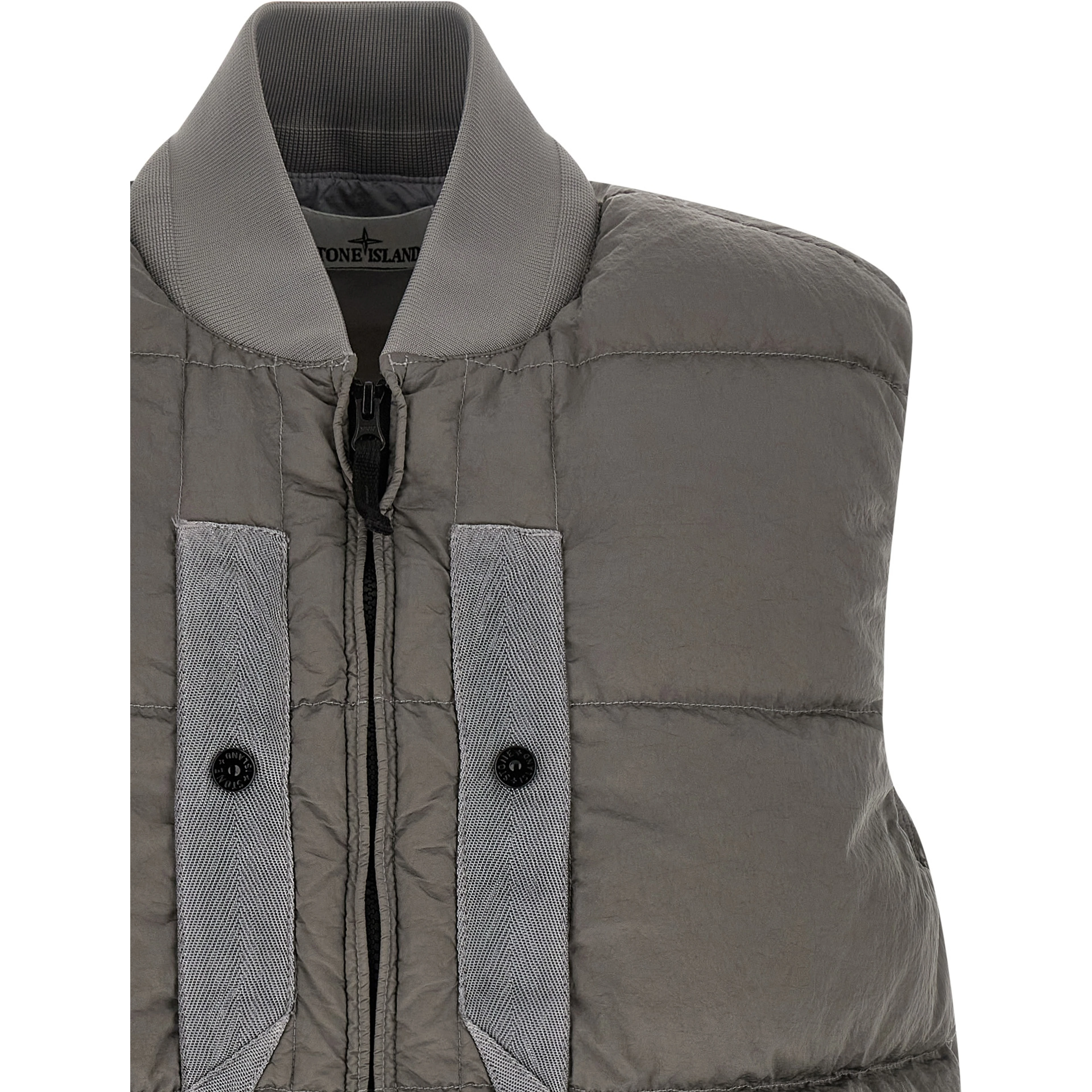 Gray Polyamide Sleeveless Jacket