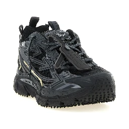 Black Polyethylene Athletic Sneakers