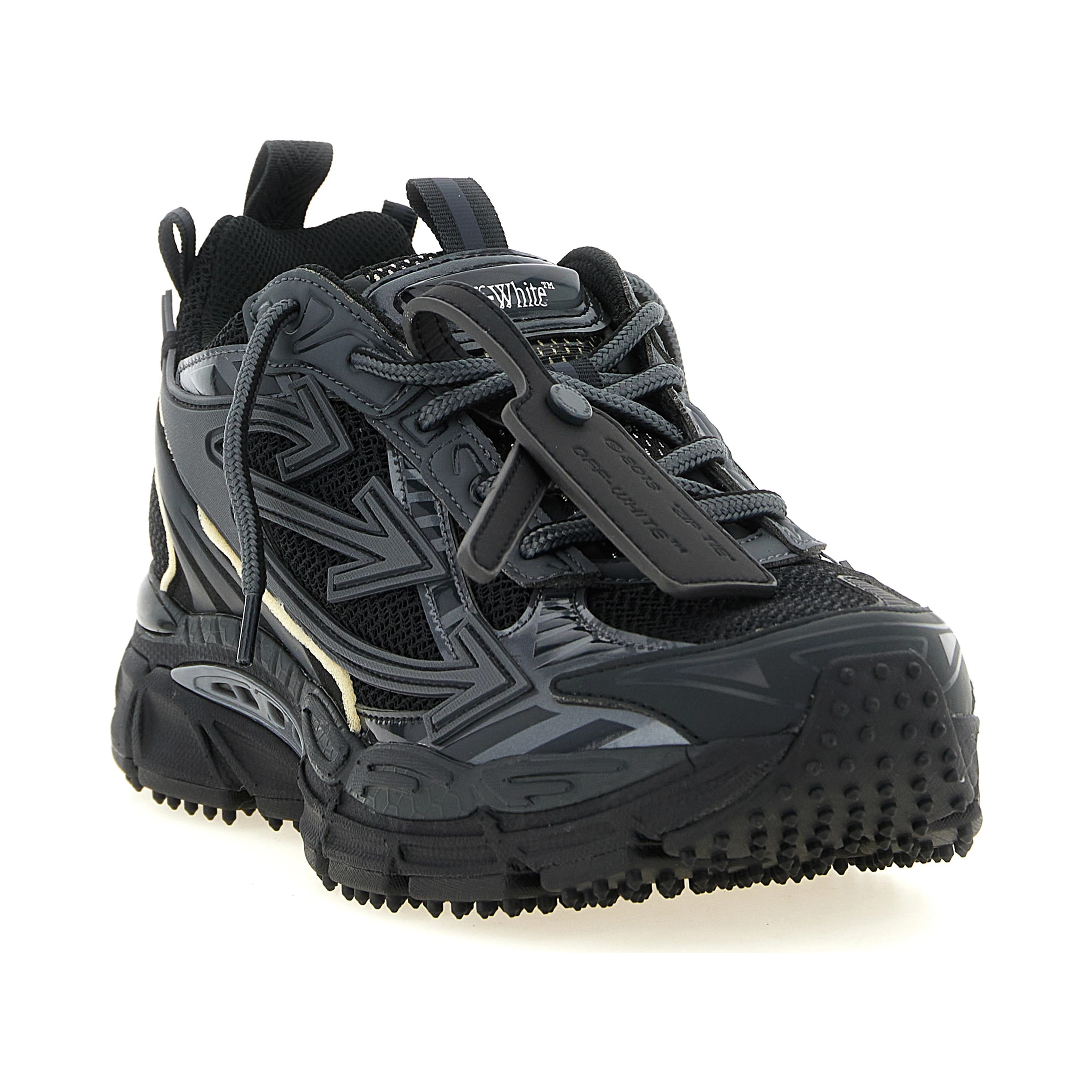 Black Polyethylene Athletic Sneakers
