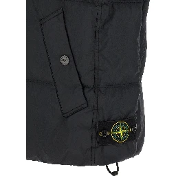 Blue Polyamide Sleeveless Jacket