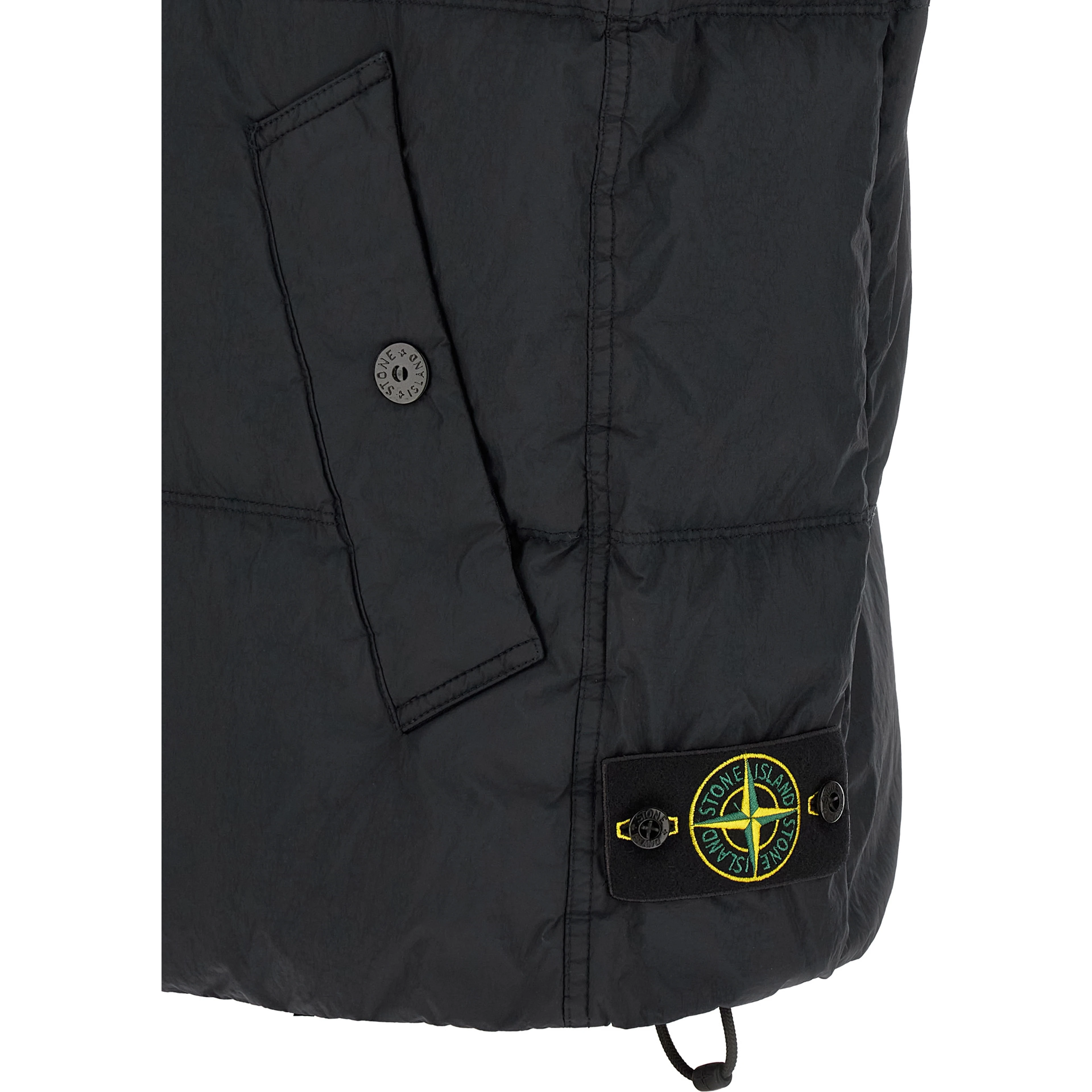 Blue Polyamide Sleeveless Jacket