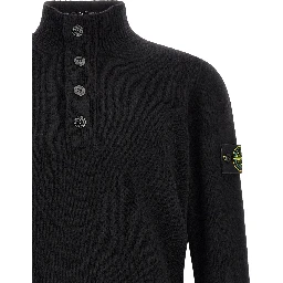Black Virgin Wool Cardigan
