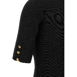 Black Viscose Short Dress