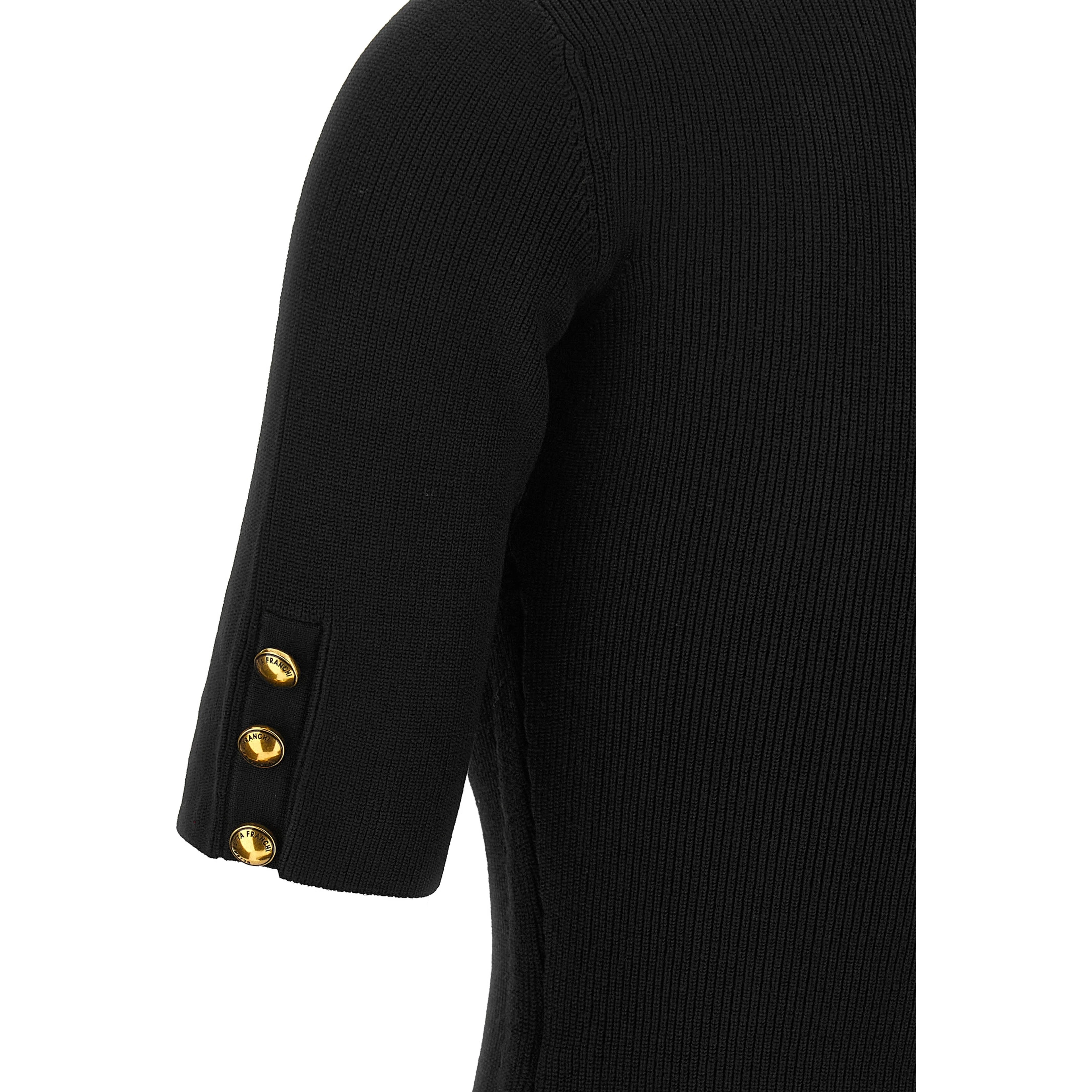 Black Viscose Short Dress