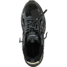 Black Polyethylene Athletic Sneakers