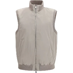 Gray Polyester Sleveless Jacket