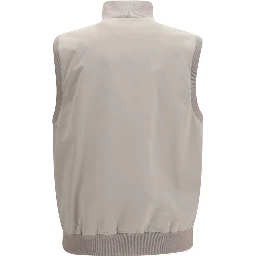 Gray Polyester Sleveless Jacket