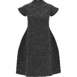 Gray Virgin Wool Midi Dress