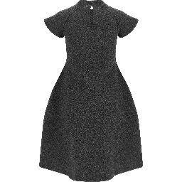 Gray Virgin Wool Midi Dress