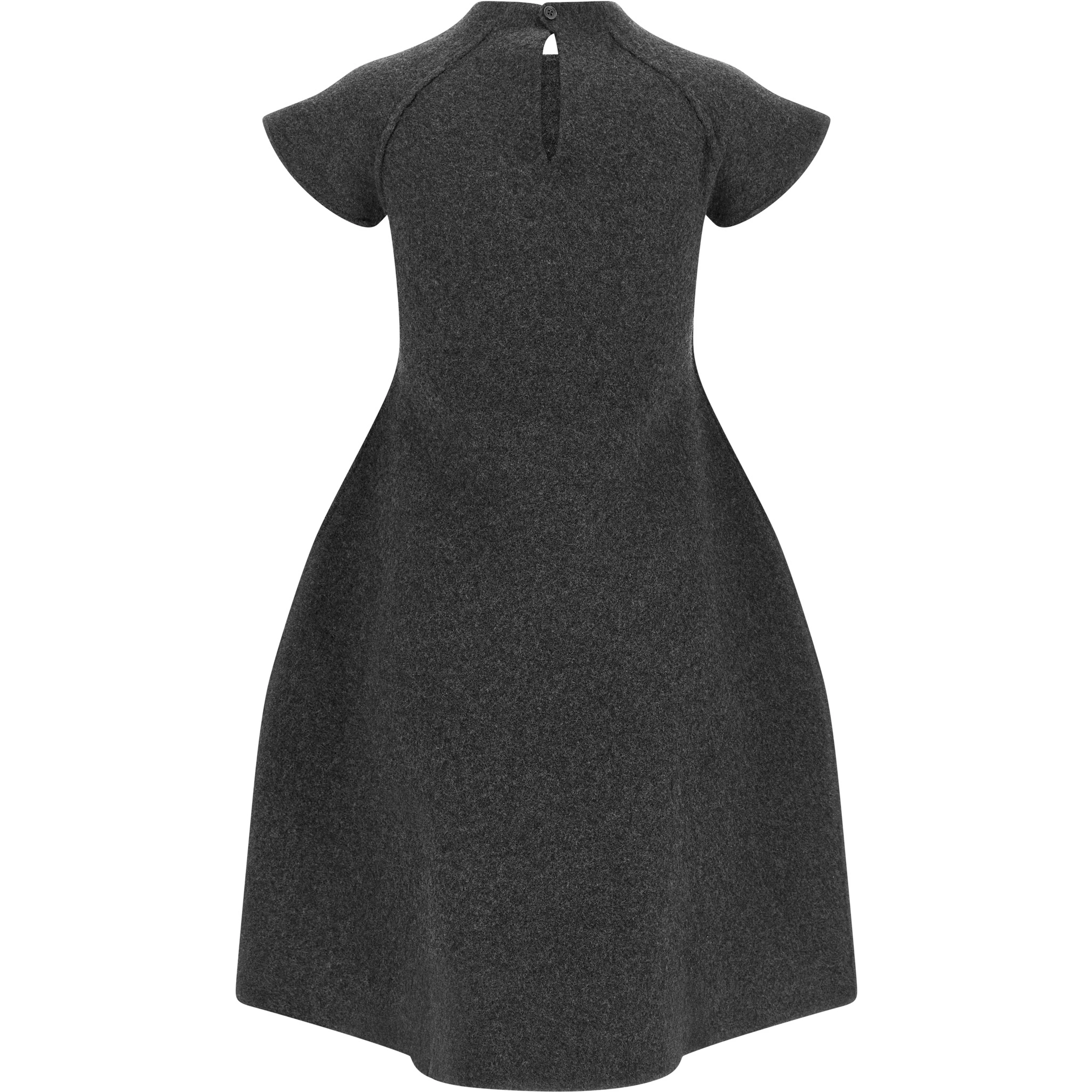 Gray Virgin Wool Midi Dress