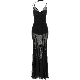 Black Polyamide Long Dress