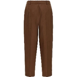 Beige Wool Casual Pants