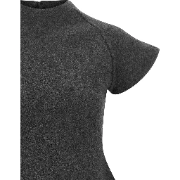 Gray Virgin Wool Midi Dress