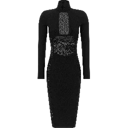 Black Viscose Midi Dress