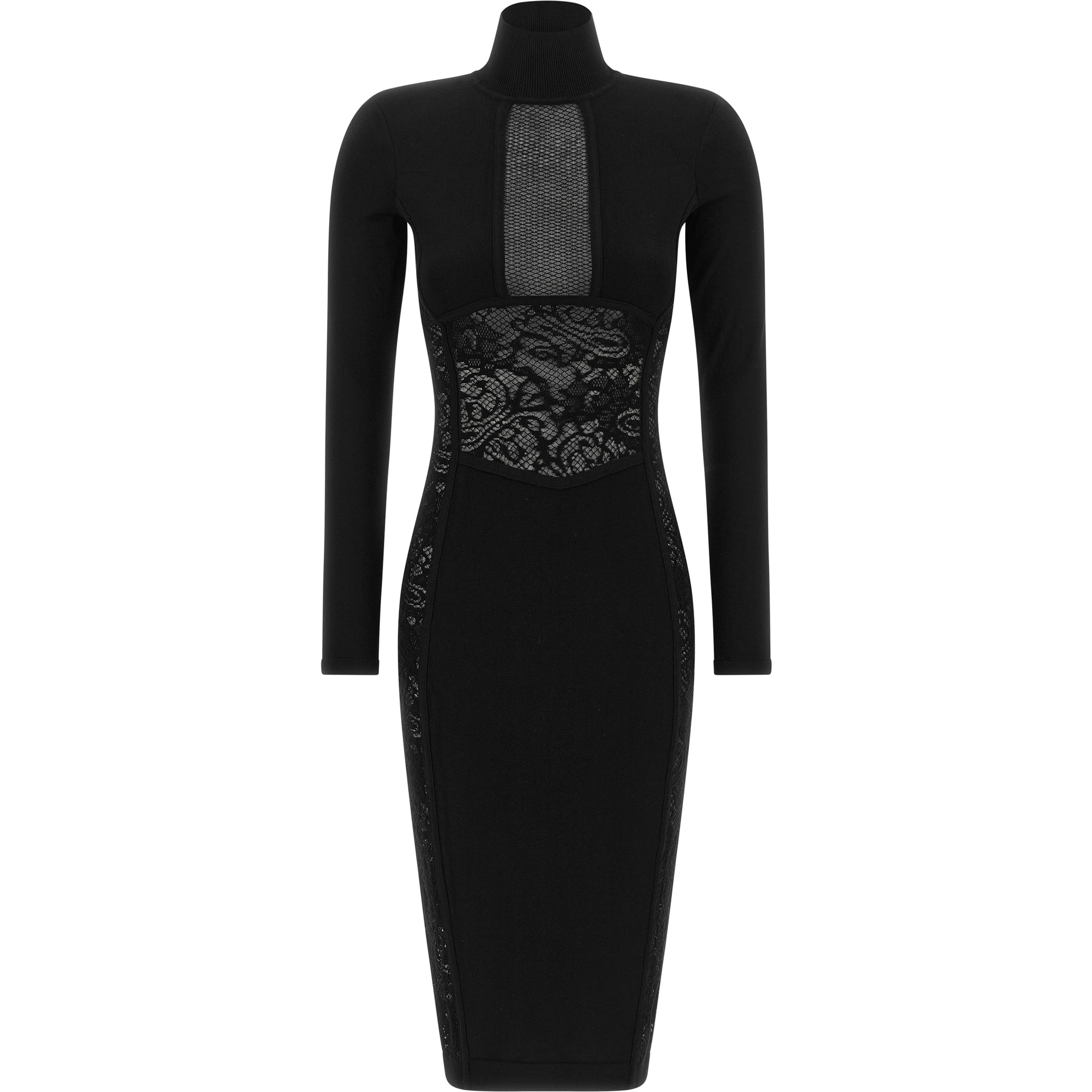 Black Viscose Midi Dress