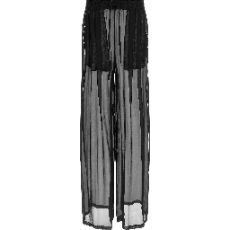 Black Silk Casual Pants